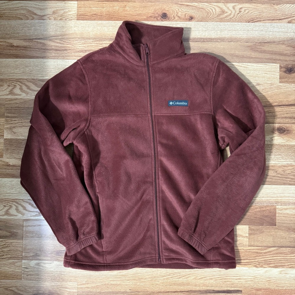 Columbia Mens Steens Mountain Full Zip Fleece Jacket Maroon Burgundy Medium